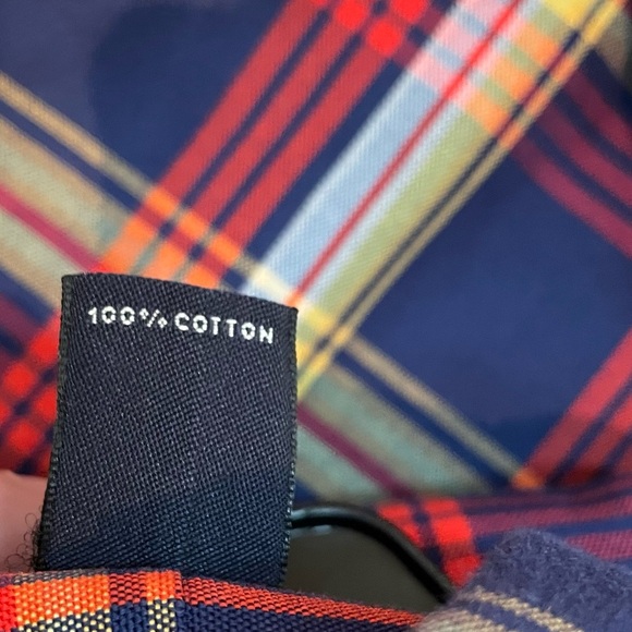 Lands End Men’s Cotton Button Down Plaid Long Sleeve Traditional Fit Shirt - Picture 9 of 9